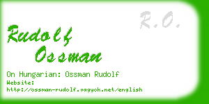 rudolf ossman business card